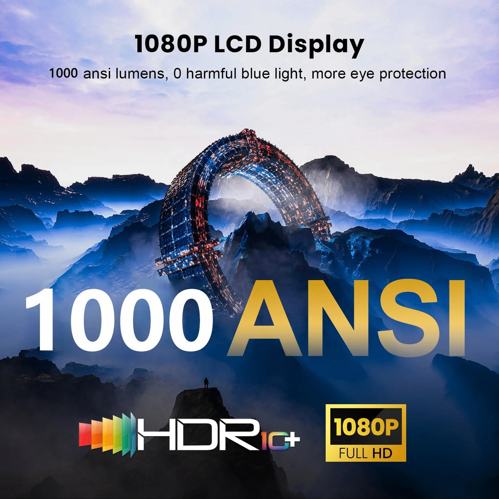 8K Android Smart TV Projector 1000ANSI High Lumens Digital Wifi Proyector 1080P Full HD