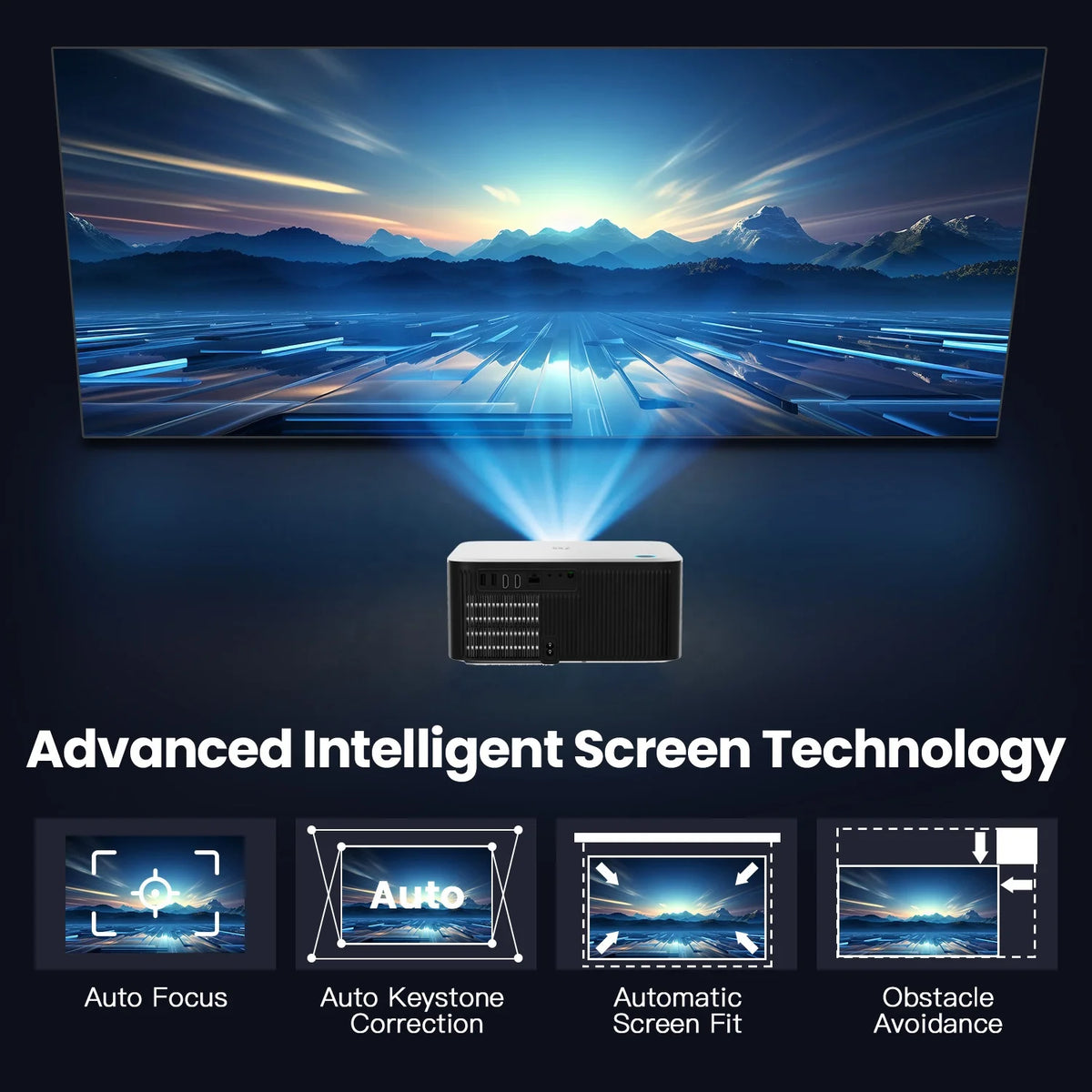 8K Android Smart TV Projector 1000ANSI High Lumens Digital Wifi Proyector 1080P Full HD