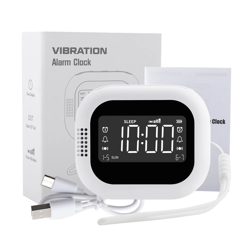 LED Display Vibration Alarm Clock Rechargeable White Noise Natural Sound Multifunctional Clock Student Strong Wake-up Artifact