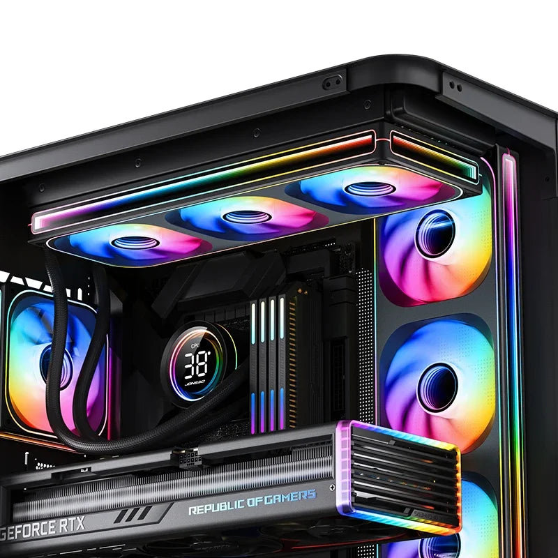 JONSBO ZB-120/240/360 ARGB 12/24/36CM chassis fan Motherboard lighting synchronization/Aluminum Nameplate/PWM Case fans
