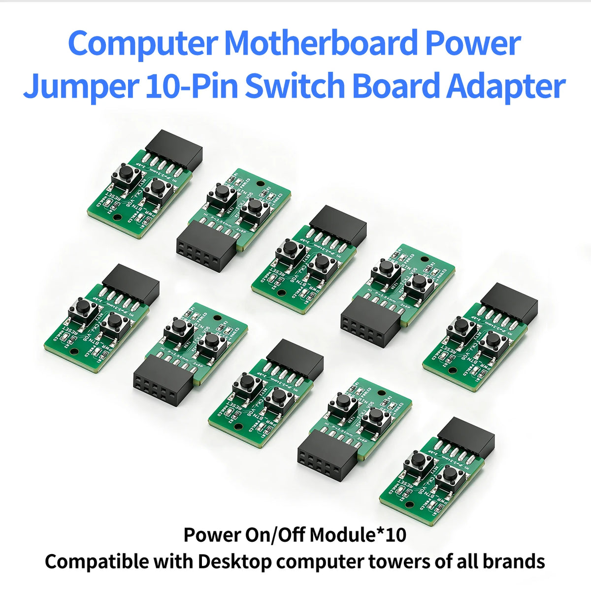PC Power Reset Switch External Module 9Pin Motherboard Header Power LED HDD Indicator for Computer Case Test Board Repair DIY