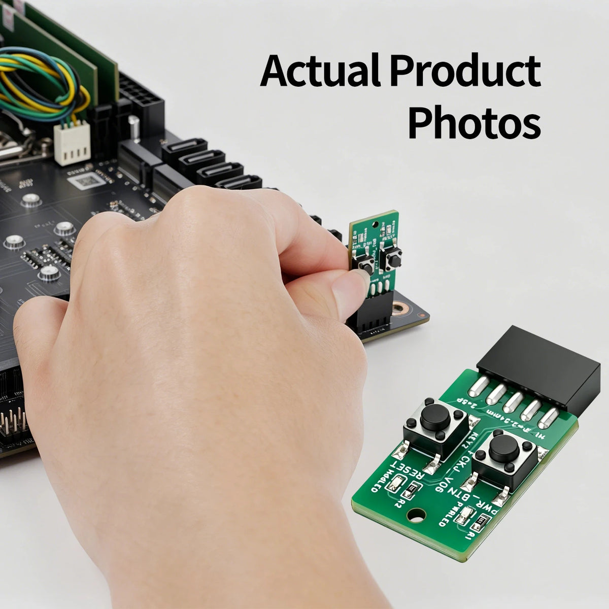 PC Power Reset Switch External Module 9Pin Motherboard Header Power LED HDD Indicator for Computer Case Test Board Repair DIY