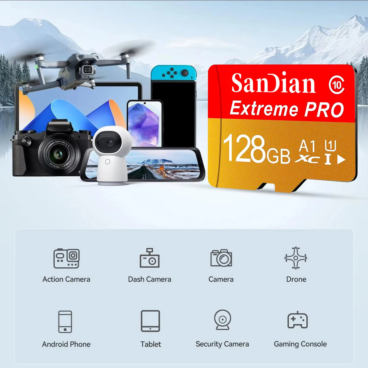 Elite SD Cards 64GB 128GB 32GB TF Cards Memory Card Micro TF SD Card V60 for Body Camera/PC/Desktop/Smart TV/Gaming Console