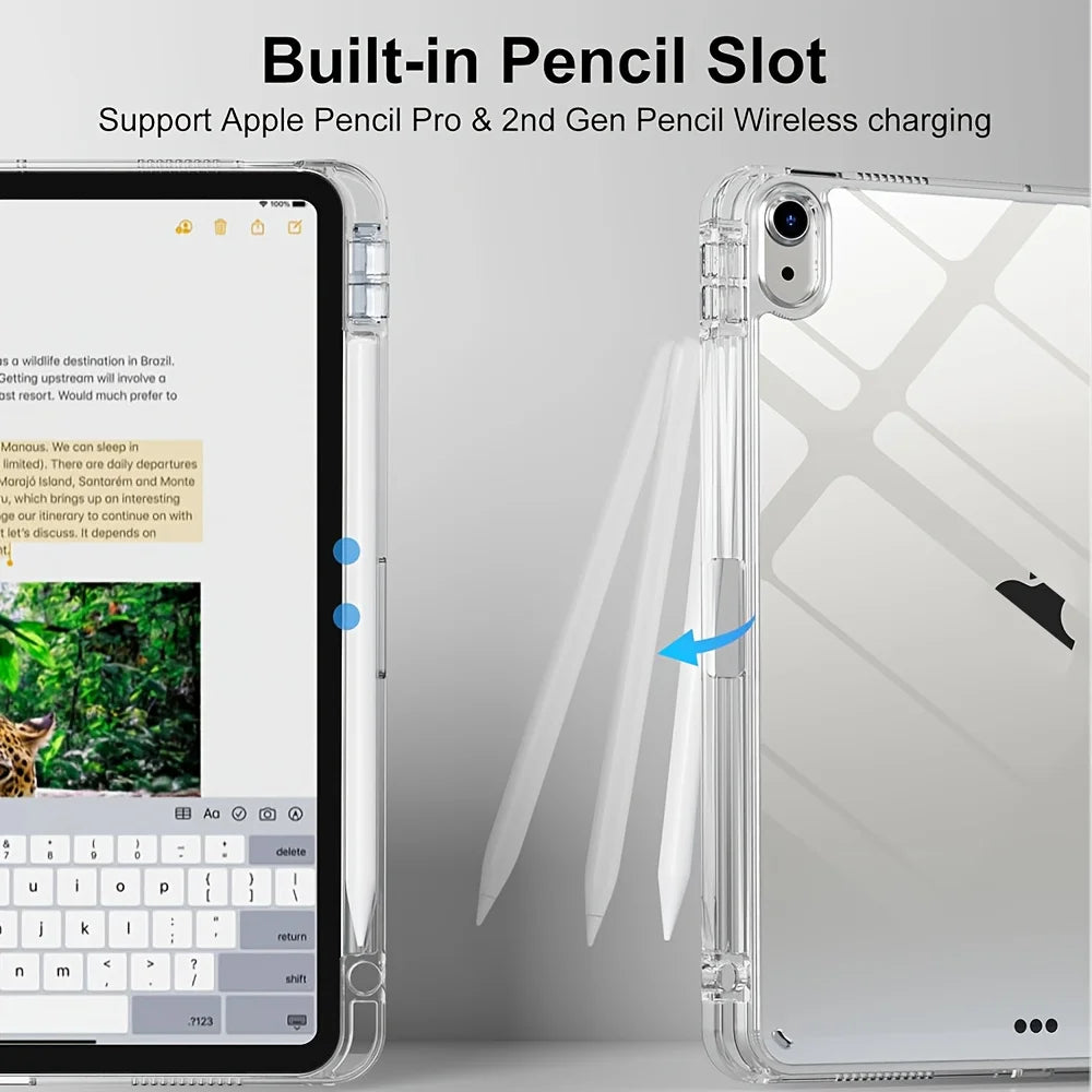 Case For iPad 2025 A16 Air Pro 5 6 7 8 9 10th 11th Generation Clear Acrylic Case 8.3 9.7 10.2 10.5 10.9 11 12.9 13 inch Cover